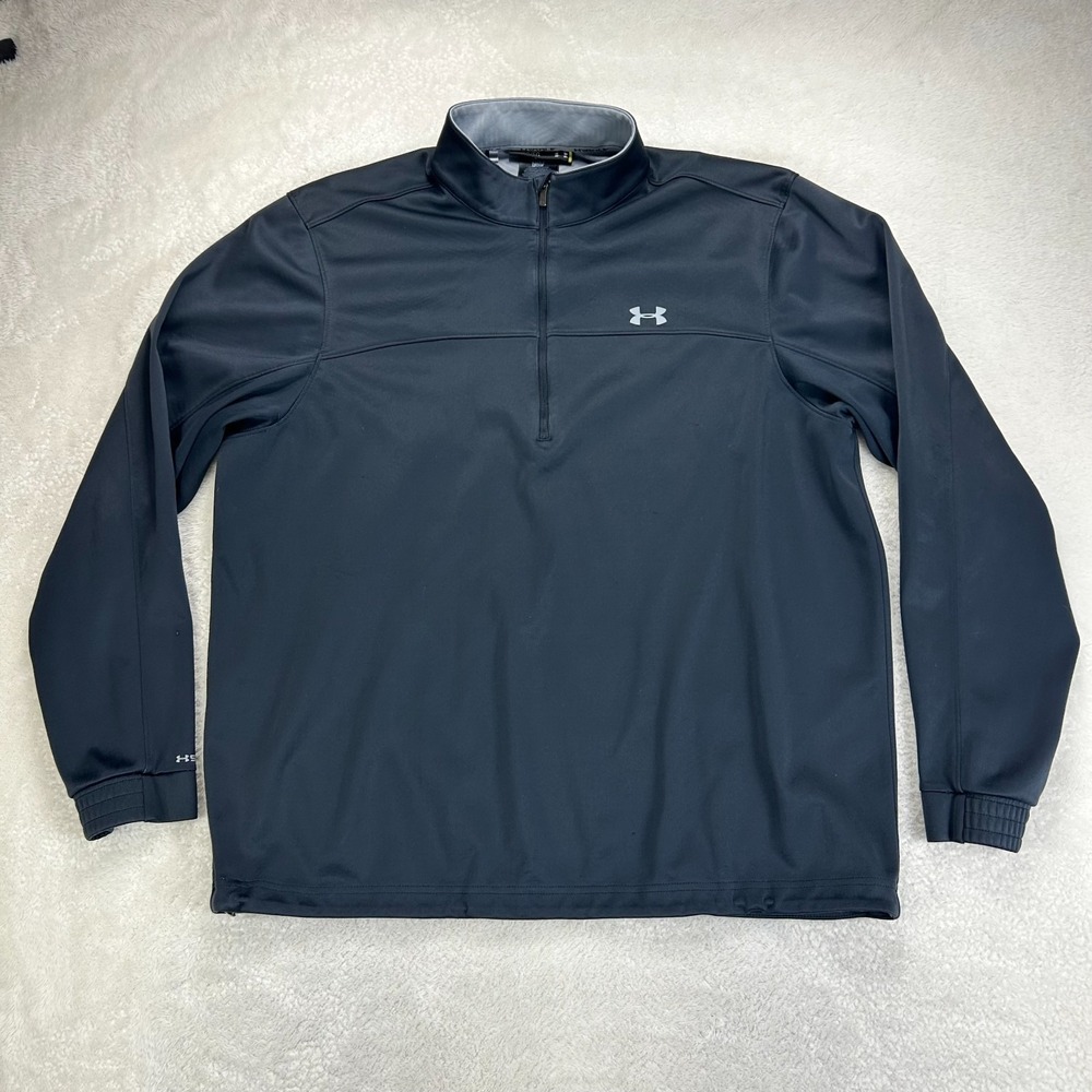 Under Armour ColdGear Storm2 Midlayer Half Zip Pullover Mens XL Navy "Read"